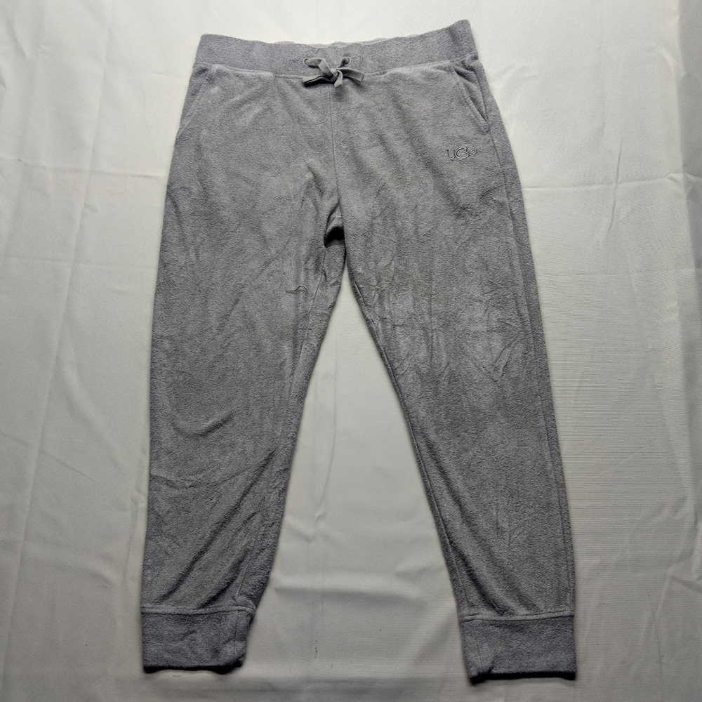 UGG Womens Grey Terry Cloth Joggers Lounge Pants Size Large 1136822